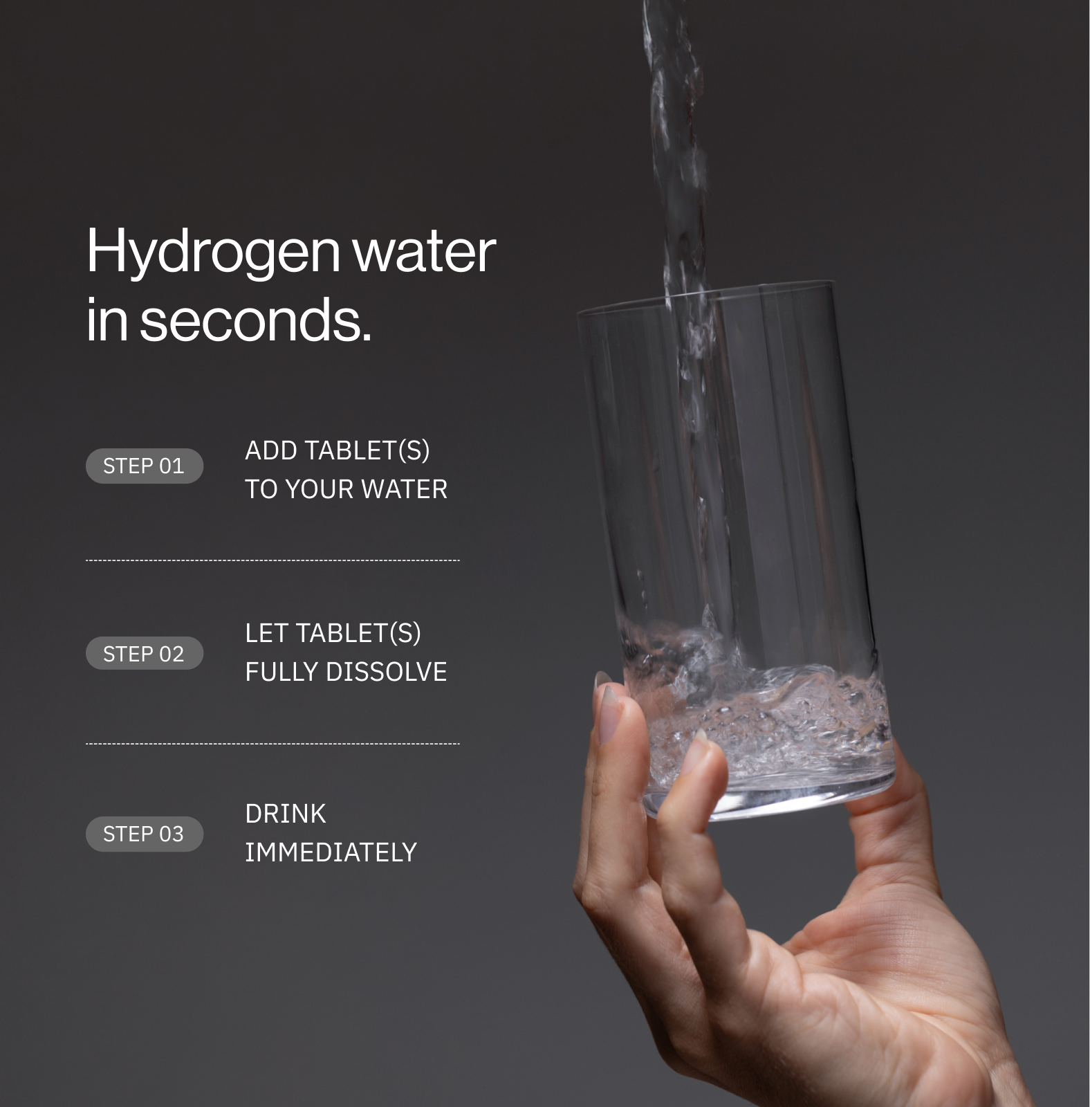Hydrogen water in seconds